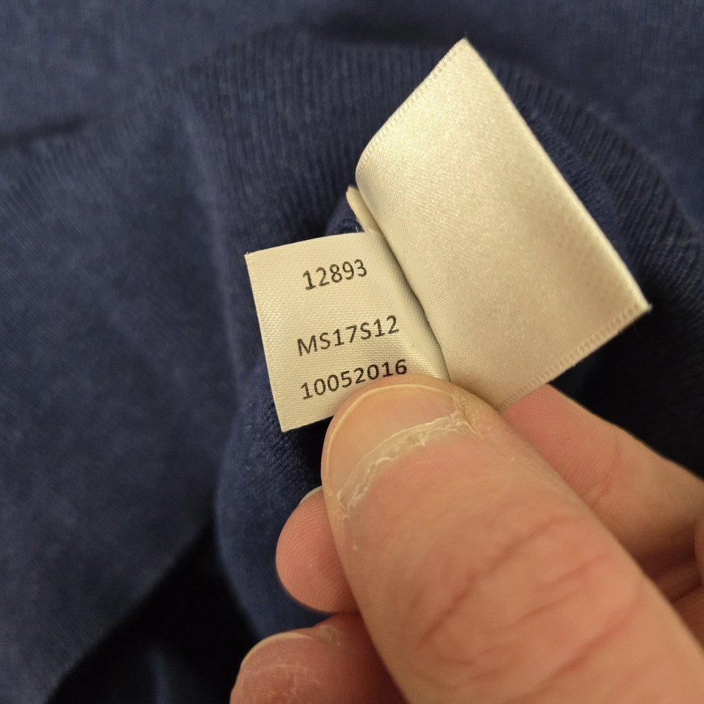 Peter Millar Crown Soft Sweater Mens Medium 1/4 Zip Cotton Silk Blend Blue - Picture 5 of 7